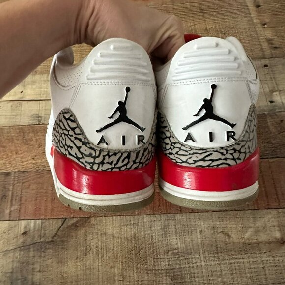 Jordan 3 Retro Hall of fame white red black mens -12 - Picture 5 of 13